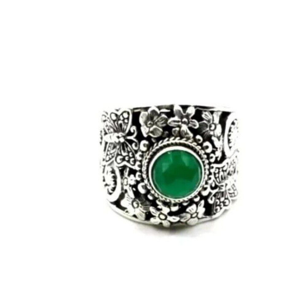 SARDA 925 Emerald Ring Size 8